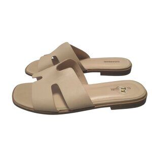 Cushionaire Women's Size 11M Tan Voyage Slip On Slides Sandals Flats Neutral